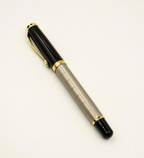 Kişiye Özel Gümüş-Siyah-Gold Renk Metal Tükenmez Kalem