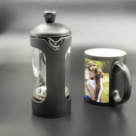 Kişiye Özel Fotoğraf Baskılı Sihirli Kupa ve French Press