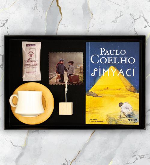 Paulo Coelho-Simyacı Kitap, Bambu Fincan, Fotoğraflı Not Tutacağı ve Kahve Seti