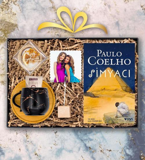 Paulo Coelho-Simyacı Kitap, Kişiye Özel Fotoğraf ve Mermer Desenli Bambu Fincan