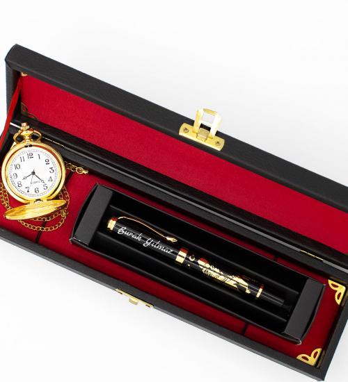 Kutuda Kişiselleştirilebilir Cep Saati, Atatürk Temalı Kalem